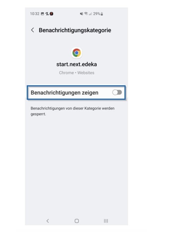Screenshot für die Anleitung: Push Benachrichtungen für Lernende deaktivieren