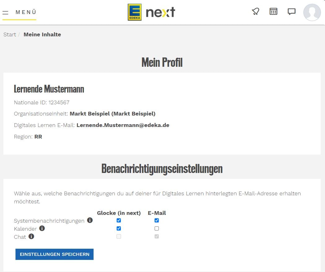 Screenshot vom eigenen Profil 