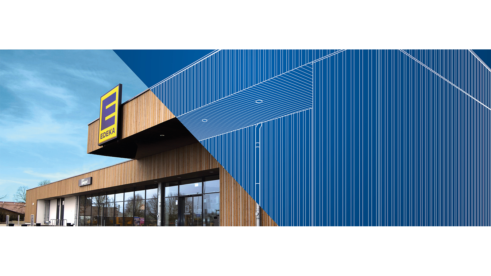 Außenansicht Teil eines Edeka Marktes