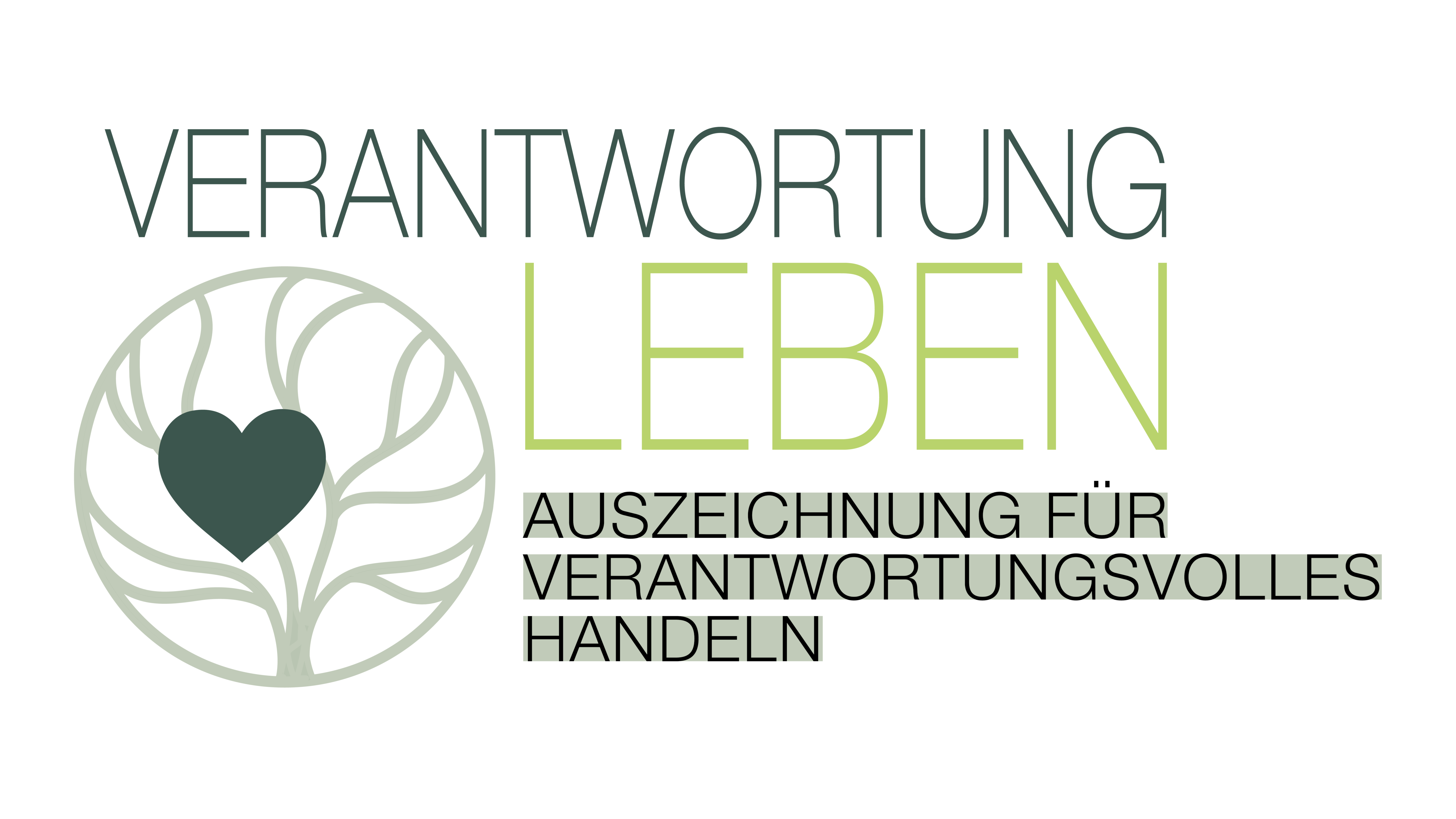 Logo von Verantwortung Leben mit dem Text: Auszeichnung für verantwortungsvolles Handeln.