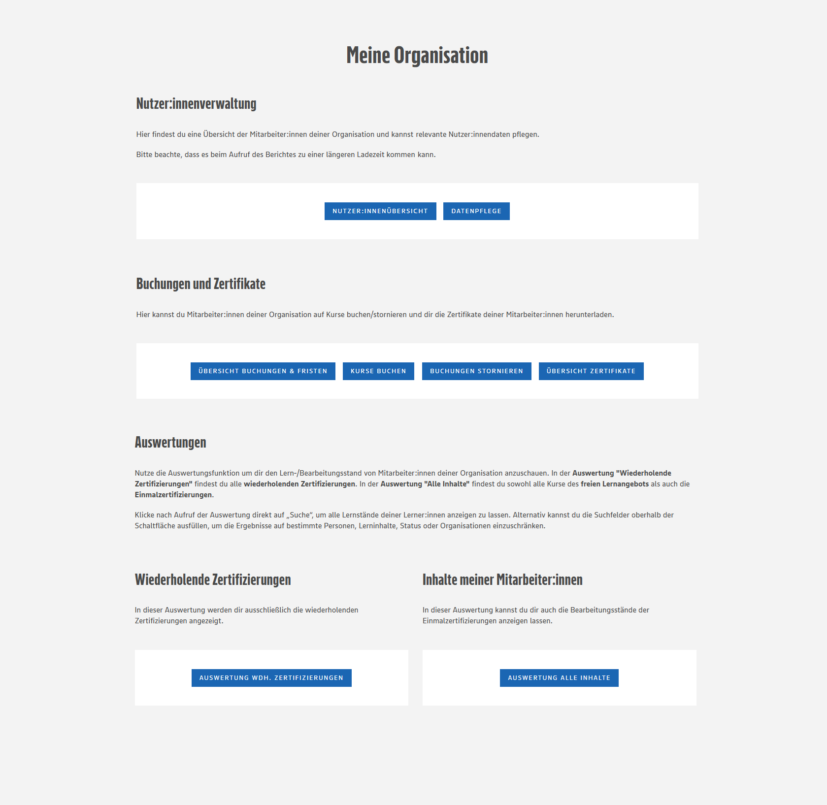 Screenshot von Meiner Organisation im EDEKA next