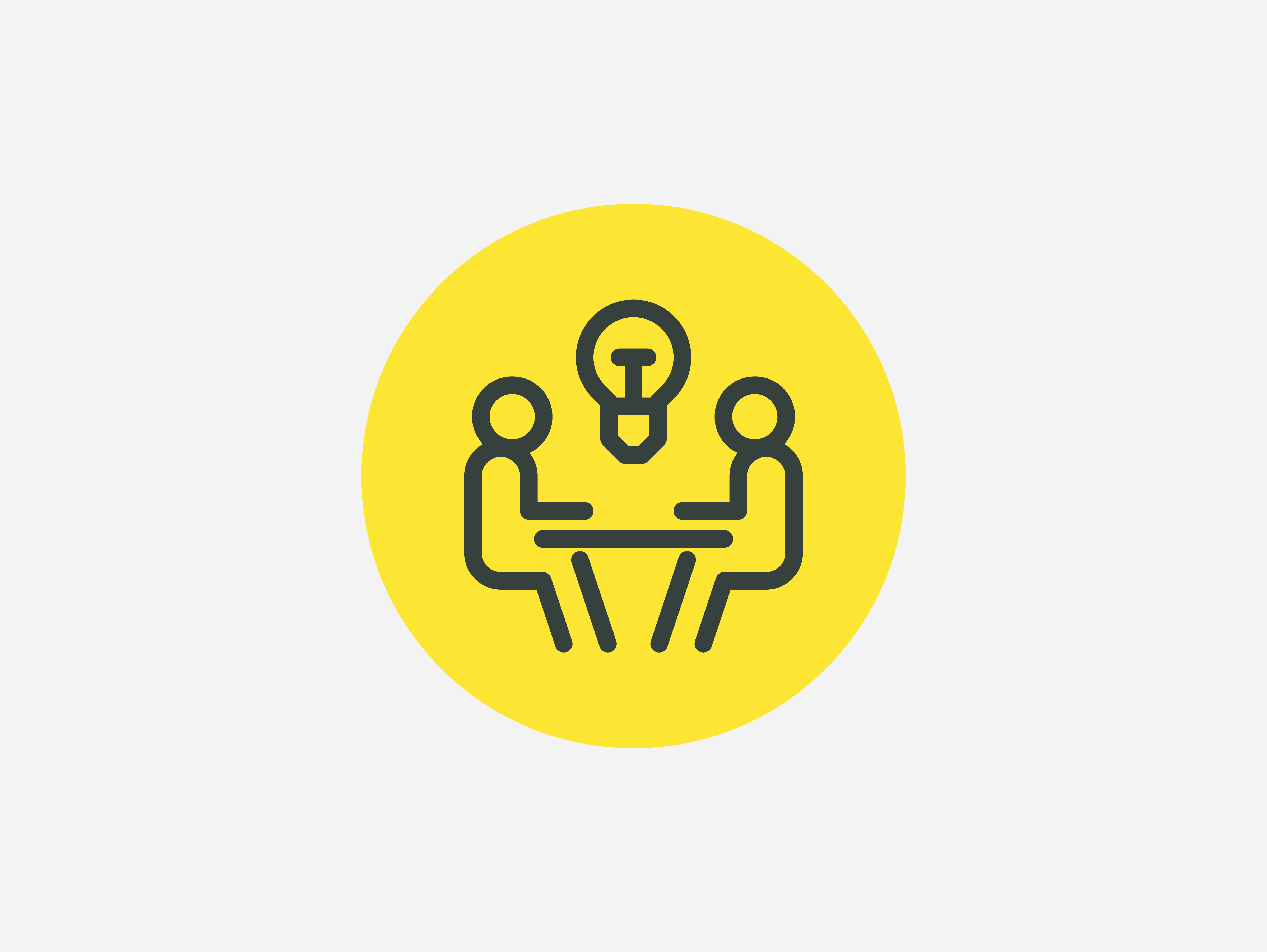 Icon mit Mitarbeiter:innen am Tisch als Symbol für Personalgespräch